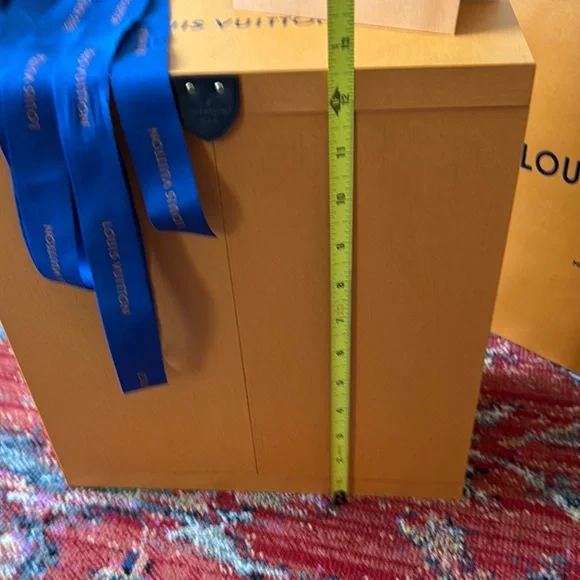 Unique LV Chest Magnetic Box with Blue Ribbon, Shopping Bag and Certific… - Picture 9 of 12